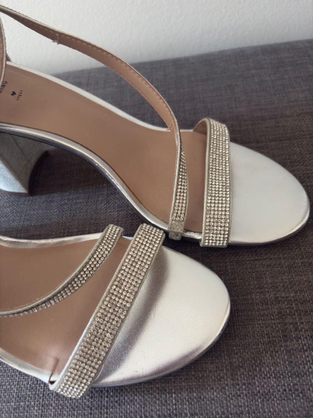 Call It Spring Silver Rhinestone Heel - Picture 2 of 6